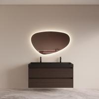 Badmeubelset BWS Riga met Lako Wastafel Zwart 120 cm Bruin Eiken - thumbnail