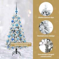 VidaXL Kunstmatige inklapbare kerstboom wit 120 cm pe en pvc - thumbnail