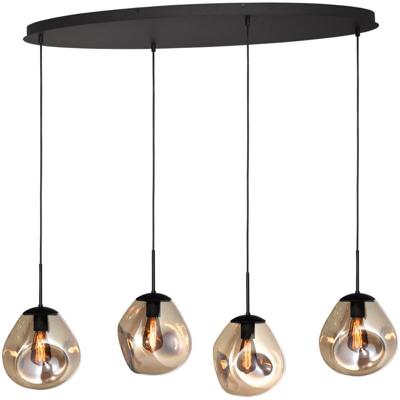 Masterlight HanglampLava Oval 4x goud glas Ø 24cm - 2764-05-100-40-40261