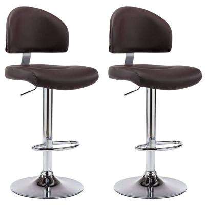Barstoelen 2 st kunstleer bruin