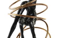 Decoratieve figuren DKD Home Decor Zwart Gouden Metaal Hars Modern (17 x 14 x 42,5 cm) - thumbnail