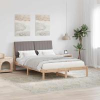 Bedframe met hoofdeinde Bruin 135 x 190 cm Stof - thumbnail