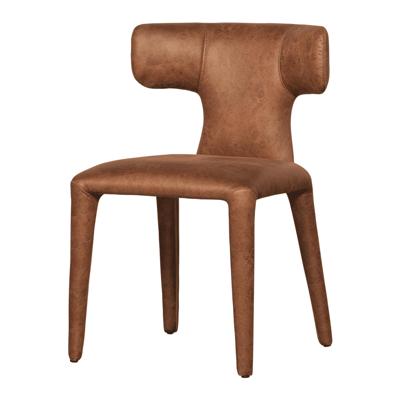 WOOOD Permit eetkamerstoel leerlook Cognac