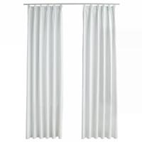 VidaXL Gordijnen verduisterend met haken 2 st 140x245 cm gebroken wit - thumbnail