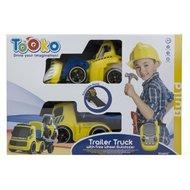 Tooko Trailer RC Truck met RC Bulldozer + Geluid - thumbnail