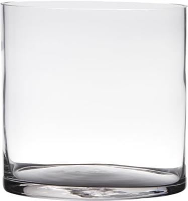 Hakbijl Glass Vaas - cilinder - glas - transparant - 19 x 19 cm