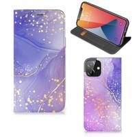 Bookcase voor iPhone 12 | iPhone 12 Pro Watercolor Paars - thumbnail