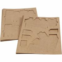 Creativ Company Huizen en bomen karton set - thumbnail