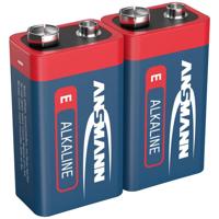 Ansmann alkaline batterij 9 volt e blok / 6lr61 2 pcs. krimp - thumbnail
