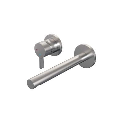 Brauer Brushed Edition Inbouw Wastafelmengkraan met Rechte Uitloop en Rozetten Model E2 RVS Geborsteld PVD