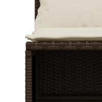 5-delige Loungeset met kussens poly rattan bruin - thumbnail