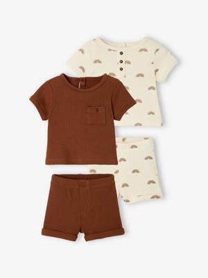 Set van 2 2-delige pyjashorts voor babyjongens Oeko Tex®. chocolade Set van 2 2-delige pyjashorts voor babyjongens Oeko Tex®. chocolade