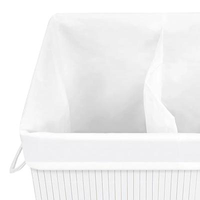 VidaXL Wasmand met 2 vakken 72 l bamboe wit VidaXL Wasmand met 2 vakken 72 l bamboe wit