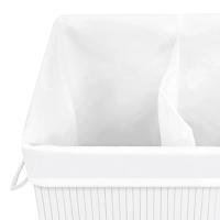 VidaXL Wasmand met 2 vakken 72 l bamboe wit - thumbnail