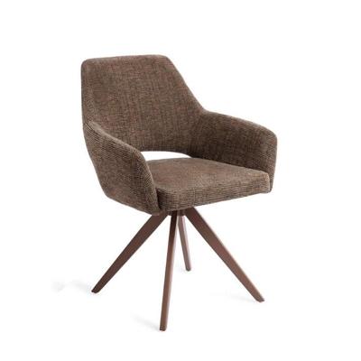 Jesper Home Yanai eetkamerstoel Checked Chestnut turn brown