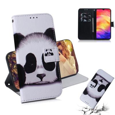 Panda patroon gekleurde tekening horizontale Flip lederen case voor Xiaomi Redmi Note 7 met houder & card slots & portemonnee