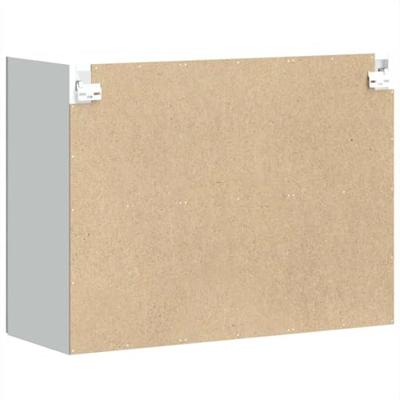 Keukenbovenkast met glazen deur Kalmar bewerkt hout betongrijs