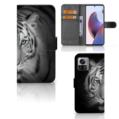 Motorola Edge 30 Ultra | Telefoonhoesje | Met pasjeshouder | Tijger