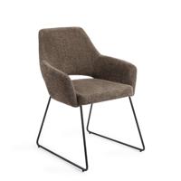 Jesper Home Yanai eetkamerstoel Checked Chestnut slide black - thumbnail