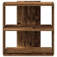 Boekenkast 3-laags 60x30x60 cm bewerkt hout oud houtkleur - thumbnail