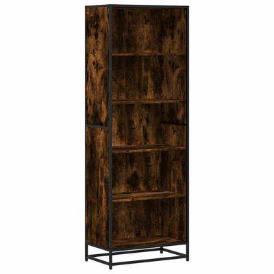 Boekenkast 80,5x35x170,5 cm bewerkt hout gerookt eikenkleurig