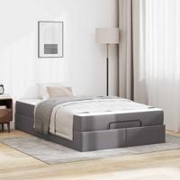 Bedframe met matras met matras Grijs 120 x 200 cm Kunstleer - thumbnail