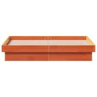 Bedframe met LED massief grenenhout wasbruin 140x200 cm - thumbnail