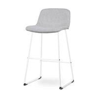 Nolon Nino-Mats Barkruk Lichtgrijs - Wit Onderstel - 75 cm - thumbnail