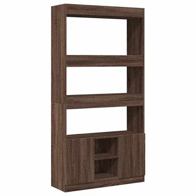 Hoge kast 92x33x180 cm bewerkt hout bruin eikenkleur