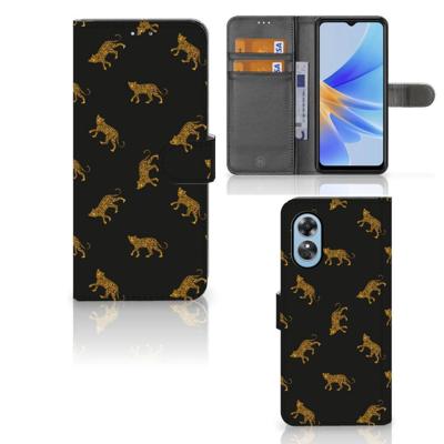 Telefoonhoesje | Met pasjeshouder | voor OPPO A17 Leopards