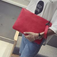 Eenvoudige retro dames handtas mode grote capaciteit Clutch tas rits enveloptasje (rood) - thumbnail