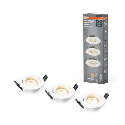 OSRAM HOMELIGHTING Spot Set Adj Simple Dim 3 x 4.9W 2700K White 4099854445842 LED-buitenlamp (wand) 4.90 W Wit OSRAM HOMELIGHTING Spot Set Adj Simple Dim 3 x 4.9W 2700K White 4099854445842 LED-buitenlamp (wand) 4.90 W Wit