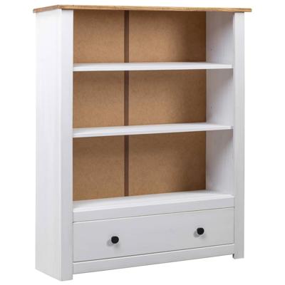 Boekenkast Panama Range 80x35x110 cm massief grenenhout wit