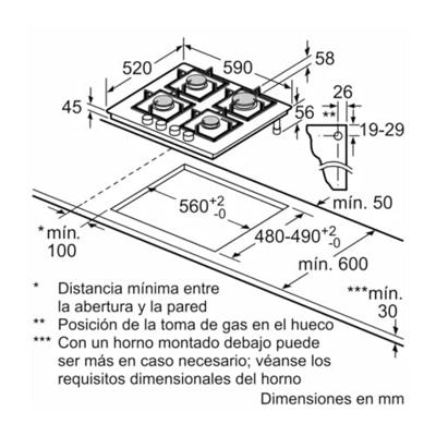 Gaskookplaat Balay 3ETG664HB 60 cm 60 cm Gaskookplaat Balay 3ETG664HB 60 cm 60 cm
