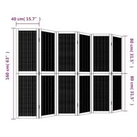 Kamerscherm met 6 panelen massief paulowniahout bruin - thumbnail