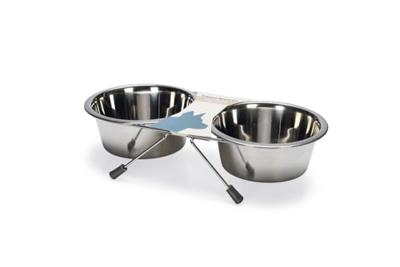Standaard met 2 rvs 16 cm hondenvoerbakken
