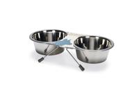Standaard met 2 rvs 16 cm hondenvoerbakken - thumbnail