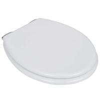 VidaXL Toiletbril soft-close simpel ontwerp mdf wit - thumbnail