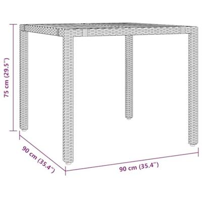 3-delige Bistroset met kussens poly rattan beige