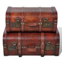 Schatkist vintage-stijl hout bruin 2 st - thumbnail