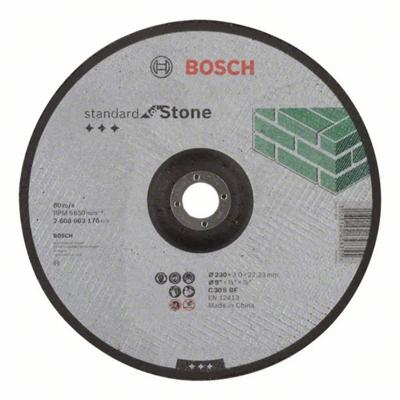 Bosch Accessoires Doorslijpschijf gebogen Standard for Stone C 30 S BF, 230 mm, 22,23 mm, 3,0 mm 1 stuks - 2608603176