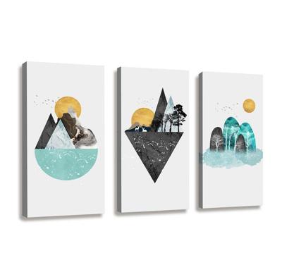 Schilderij - Bergen, 120x80cm, 3 luik