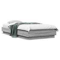 Bedframe met LED-verlichting grijs sonoma eikenkleur 100x200 cm - thumbnail