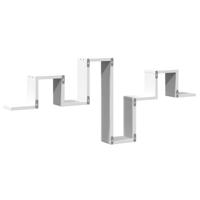Wandschap 104,5x10x43 cm bewerkt hout wit - thumbnail