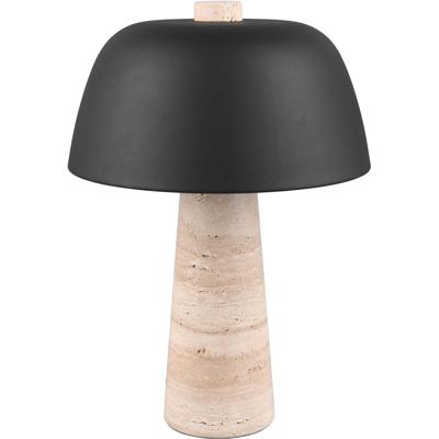 LED Tafellamp - Trio Select Timba - 2 Lichtpunten - E27-fitting - Snoerschakelaar - IP20 - Beige - Travertin