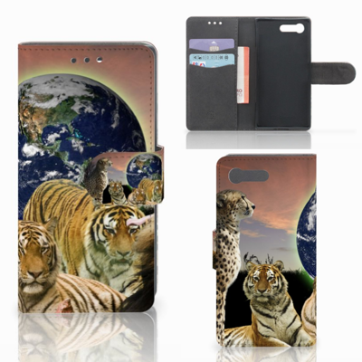 Sony Xperia X Compact | Telefoonhoesje | Met pasjeshouder | Roofdieren Sony Xperia X Compact | Telefoonhoesje | Met pasjeshouder | Roofdieren