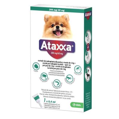 ATAXXA 200mg/40mg (1-4kg) - druppels tegen vlooien en teken voor honden - 1x0,4ml