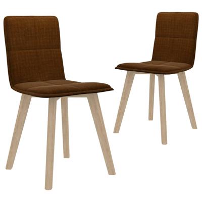 vidaXL Eetkamerstoelen 2 st stof bruin
