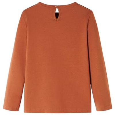 Kindershirt met lange mouwen dierenprint 104 cognackleurig