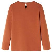 Kindershirt met lange mouwen dierenprint 116 cognackleurig - thumbnail